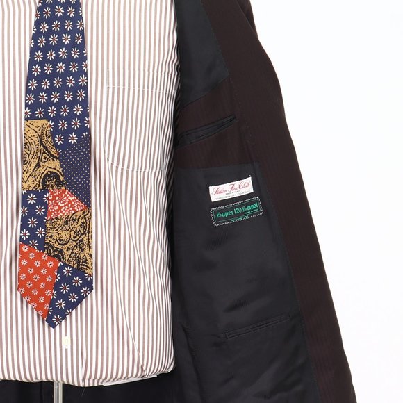 Zandello 42R Brown Striped 2-Button Sport Coat Blazer Jacket B052 - Picture 10 of 11